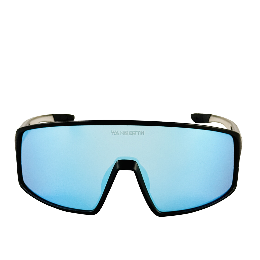 Lentes De Ciclismo Wanderth Wind Con Lente Agua Espejo Y Armazón Negro Negro/pata Crystal Gray