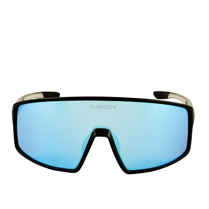 Lentes De Ciclismo Wanderth Wind Con Lente Agua Espejo Y Armazón Negro Negro/pata Crystal Gray