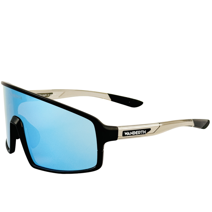Lentes De Ciclismo Wanderth Wind Con Lente Agua Espejo Y Armazón Negro Negro/pata Crystal Gray