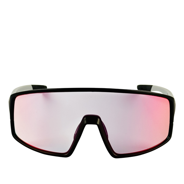 Gafas De Ciclismo Wanderth Wind Con Lente Roja Fusion Mirror Y Armazón Negro Rojo Negro/pata Gris