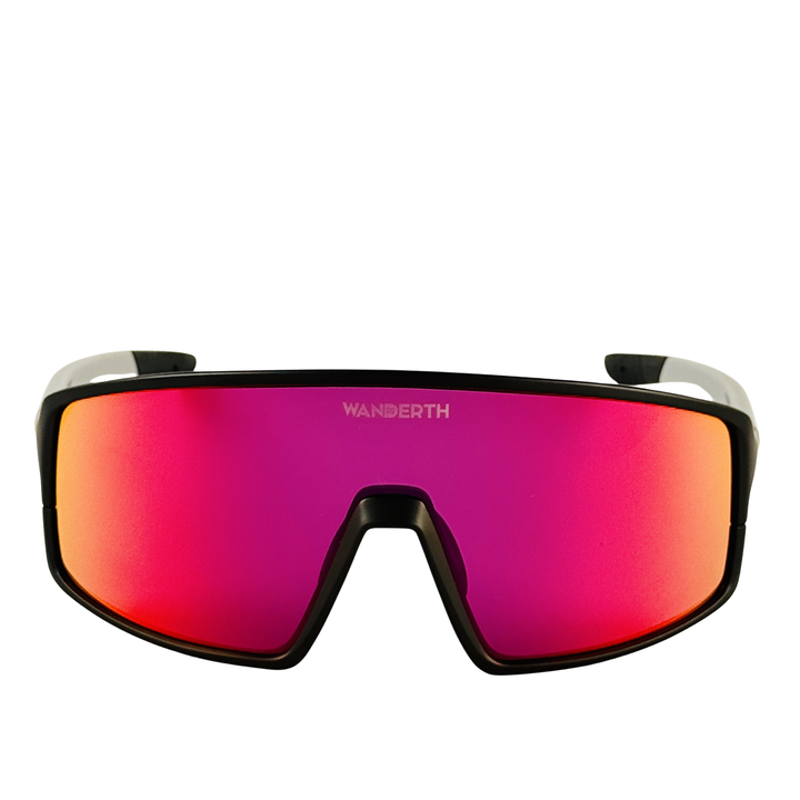 Gafas De Ciclismo Wanderth Wind Fusión Mirror Rojas Con Protección Uv Rojo Negro/pata Crystal Gray