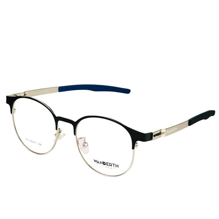 Monturas Wanderth Vector De Metal Redondas Para Hombre, Negro/azul/plateado