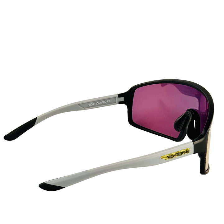 Gafas De Ciclismo Wanderth Wind Con Lente Roja Fusion Mirror Y Armazón Negro Rojo Negro/pata Gris