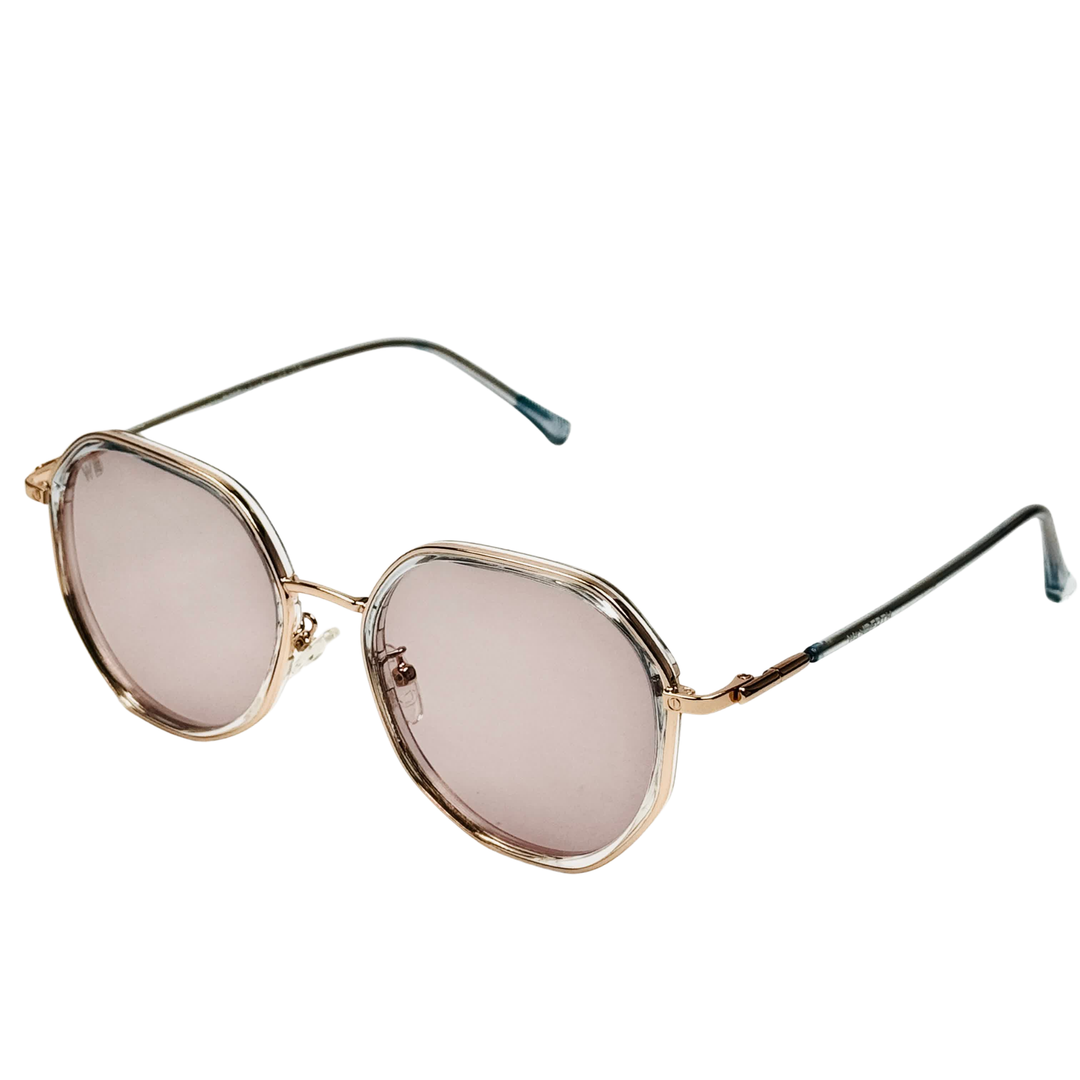 Wanderth Lentes De Sol Sirius Rose Color Dorado Lente Rosa Varilla Azul Armazón Dorado Diseño Casual