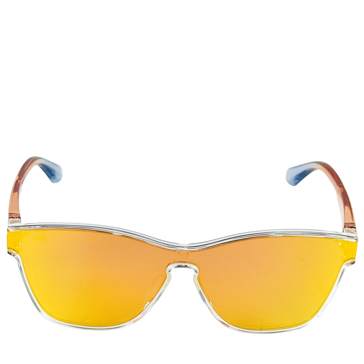 Wanderth Lentes De Sol Flow Color Transparente Lente Naranja Varilla Naranja Degrade/azul Armazón Transparente Diseño Fashion