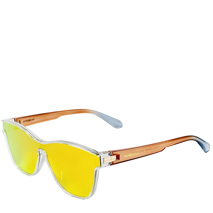 Wanderth Lentes De Sol Flow Color Transparente Lente Naranja Varilla Naranja Degrade/azul Armazón Transparente Diseño Fashion
