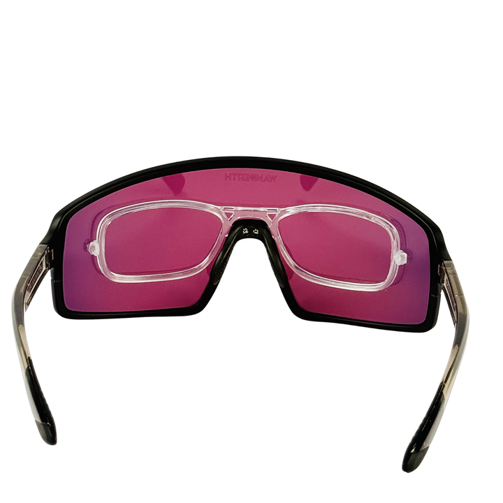 Gafas De Ciclismo Wanderth Wind Con Lente Roja Fusion Mirror Y Armazón Negro Rojo Negro/pata Gris