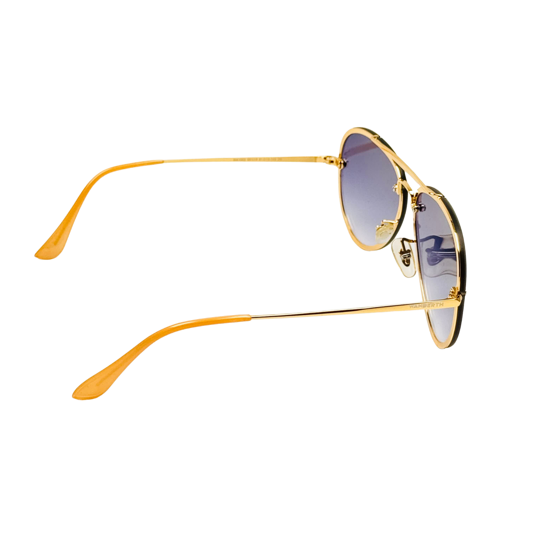 Wanderth Lentes De Sol Avax Color Dorado Lente Azul Varilla Dorado Armazón Dorado Diseño Clasica