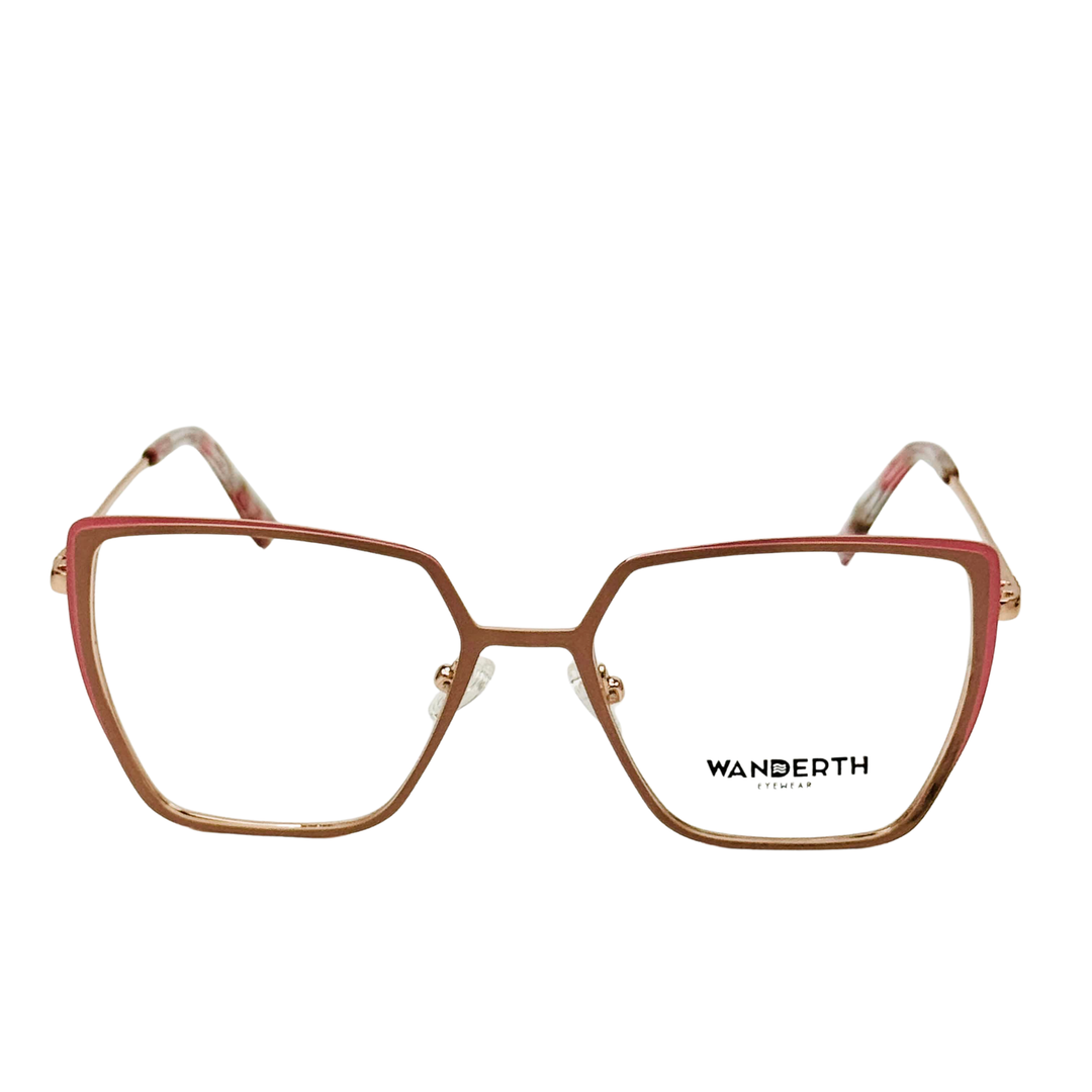 Montura Gafas Eclipse Agatada Para Mujer Wanderth En Rosado Y Dorado Rosado/dorado