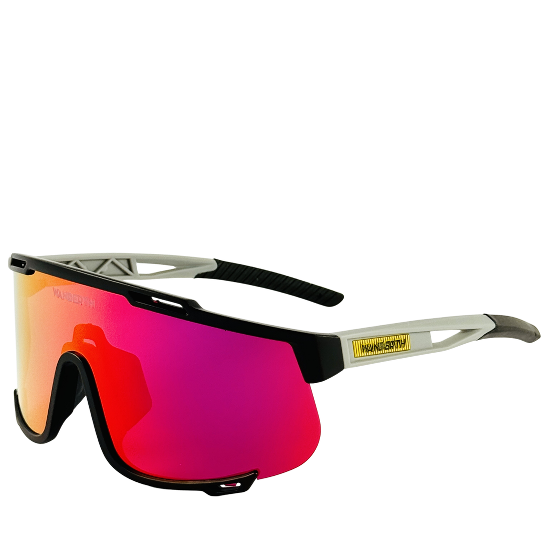 Gafas De Ciclismo Wanderth Fusion Mirror Con Lente Roja Y Protección Uv Rojo Negro/pata Gris