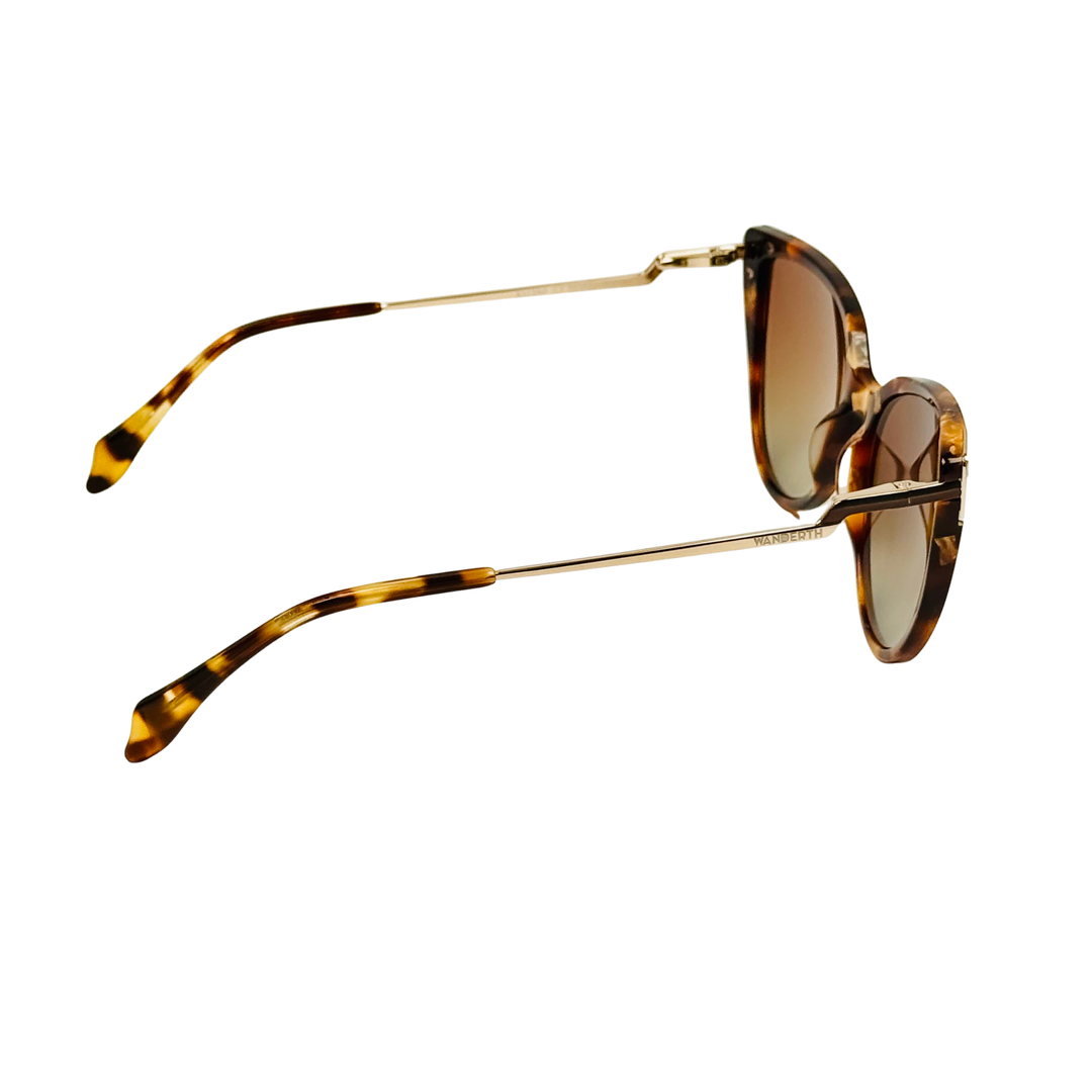Wanderth Lentes De Sol Serena Color Animal Print Lente Marrón Varilla Animal Print/dorado Armazón Animal Print Diseño Fashion
