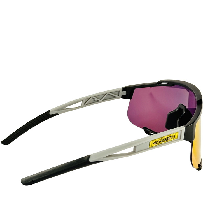 Gafas De Ciclismo Wanderth Fusion Mirror Con Lente Roja Y Protección Uv Rojo Negro/pata Gris
