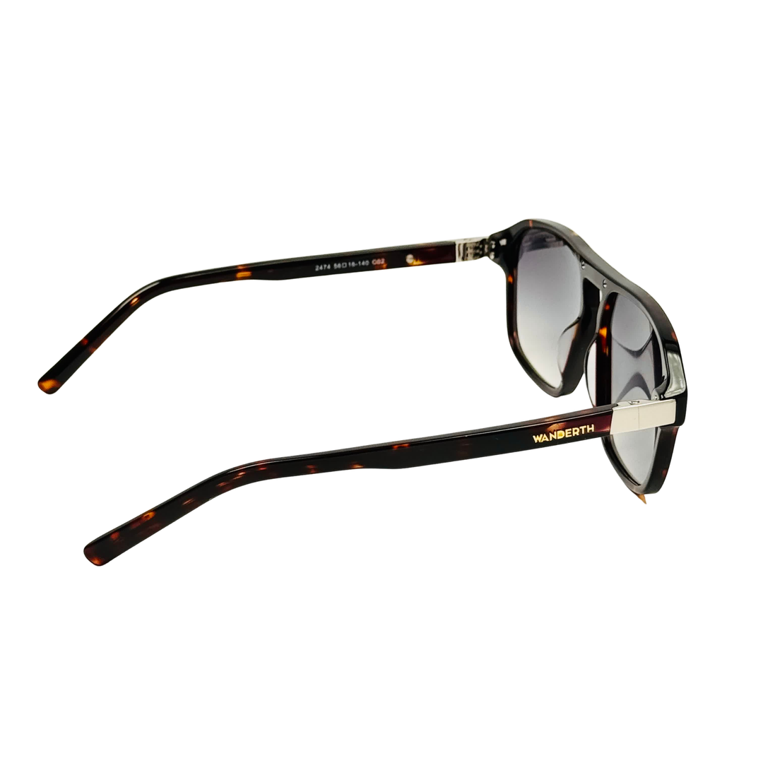 Wanderth Lentes De Sol Titan Color Animal Print Lente Negro Varilla Animal Print Armazón Animal Print Diseño Fashion