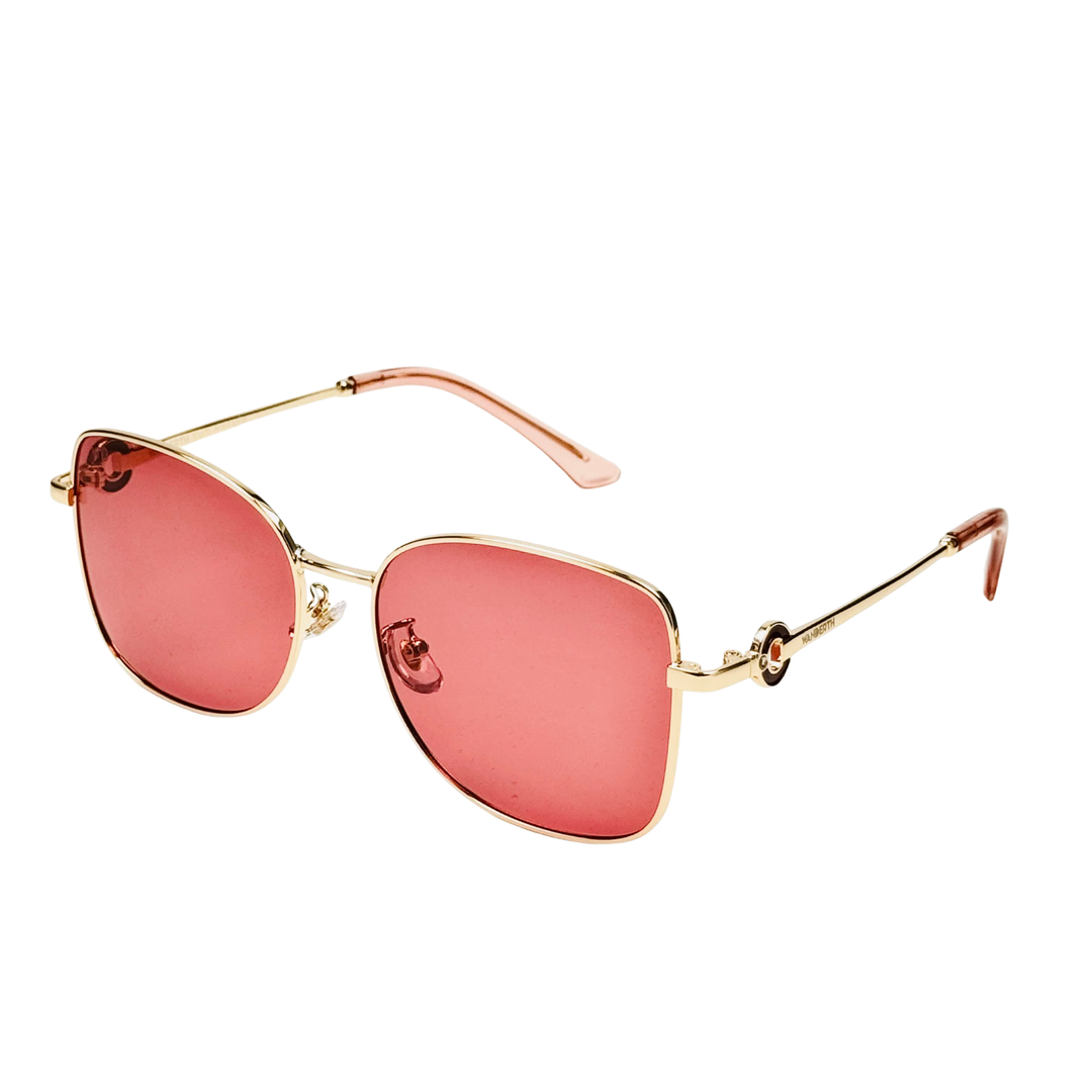 Wanderth Lentes De Sol Solaris Color Dorado Lente Rojo Varilla Dorado Armazón Dorado Diseño Fashion