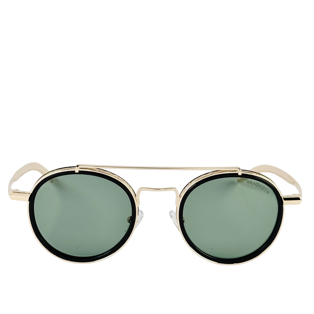 Wanderth Lentes De Sol Ibiza Color Dorado Lente Verde Varilla Dorado Armazón Dorado Diseño Fashion