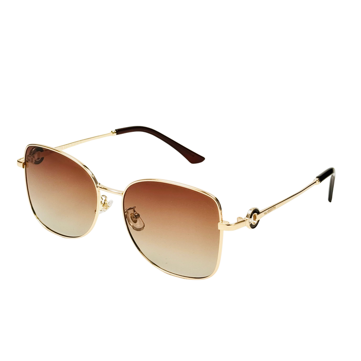 Wanderth Lentes De Sol Solaris Color Dorado Lente Marrón Varilla Dorado Armazón Dorado Diseño Fashion