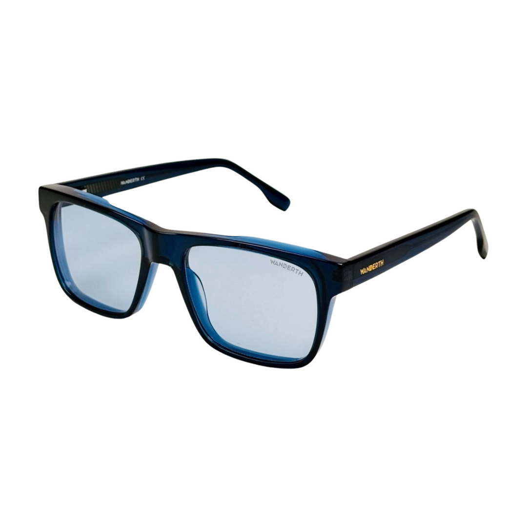 Wanderth Lentes De Sol Falcon Color Azul Lente Azul Varilla Azul Armazón Azul Diseño Fashion