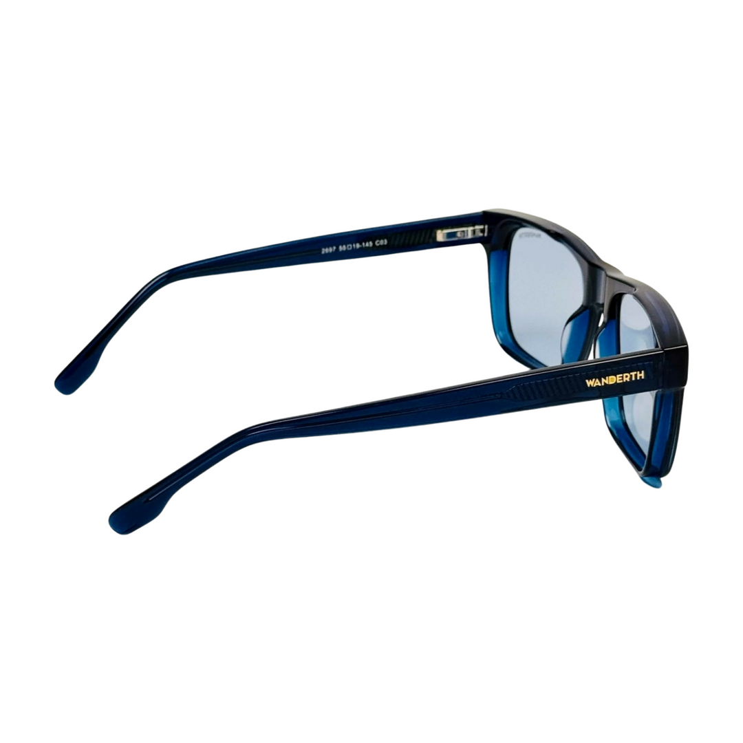 Wanderth Lentes De Sol Falcon Color Azul Lente Azul Varilla Azul Armazón Azul Diseño Fashion