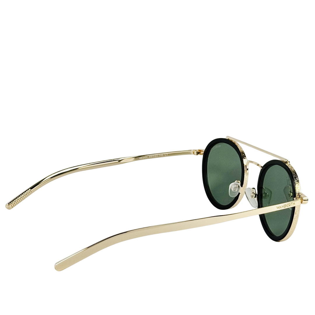 Wanderth Lentes De Sol Ibiza Color Dorado Lente Verde Varilla Dorado Armazón Dorado Diseño Fashion