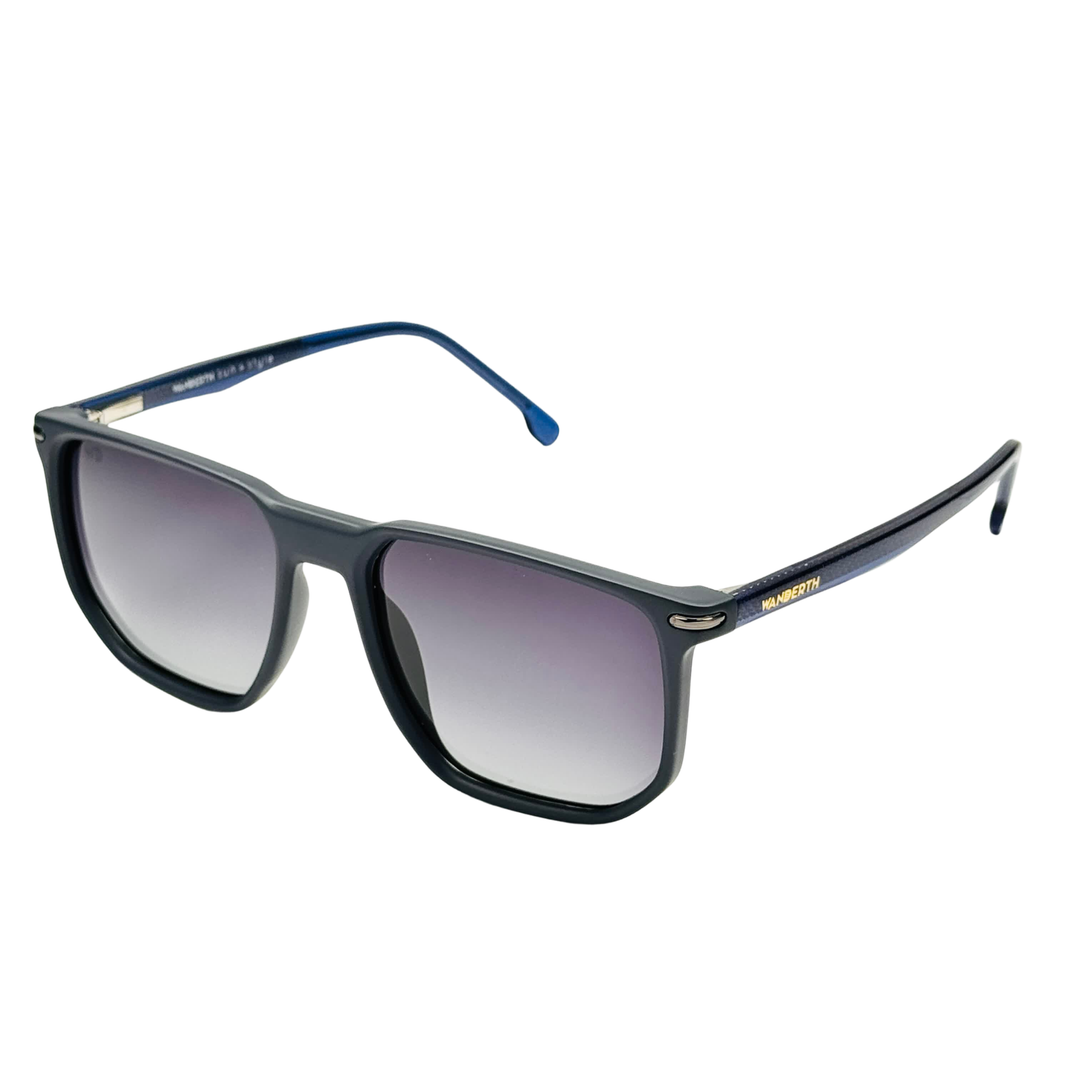 Wanderth Lentes De Sol Nebula Color Azul Lente Negro Varilla Azul Armazón Azul Diseño Fashion
