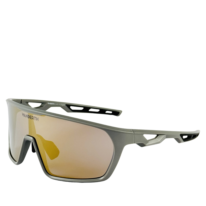 Lentes Ciclismo Wanderth Lifestyle Con Lente Espejo Dorado Y Protección Uv Gris