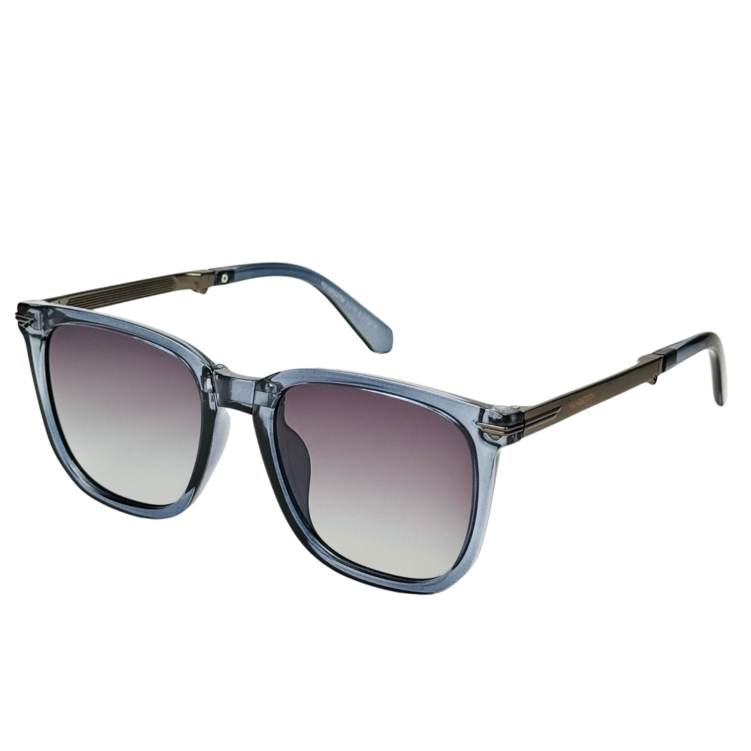 Wanderth Lentes De Sol Eclipse Color Azul Lente Negro Varilla Azul Metal Armazón Azul Diseño Fashion