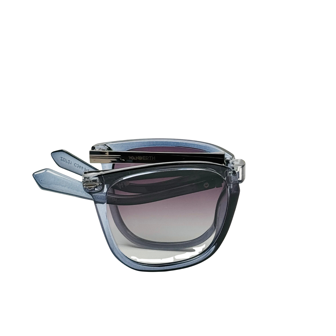 Wanderth Lentes De Sol Eclipse Color Azul Lente Negro Varilla Azul Metal Armazón Azul Diseño Fashion