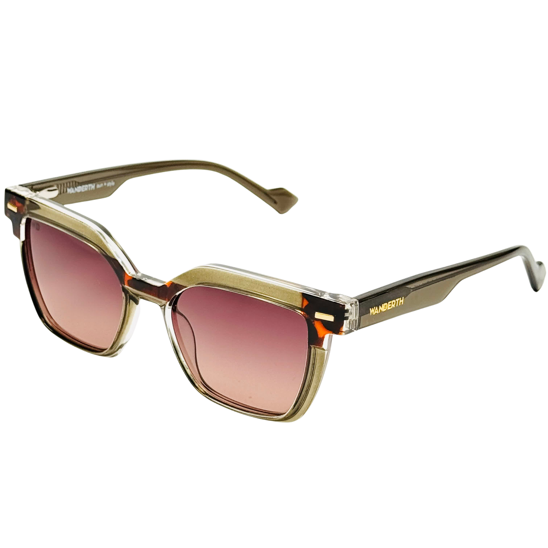 Wanderth Lentes De Sol Icon Color Verde/animal Print Lente Marrón Varilla Verde Armazón Verde/animal Print Diseño Casual