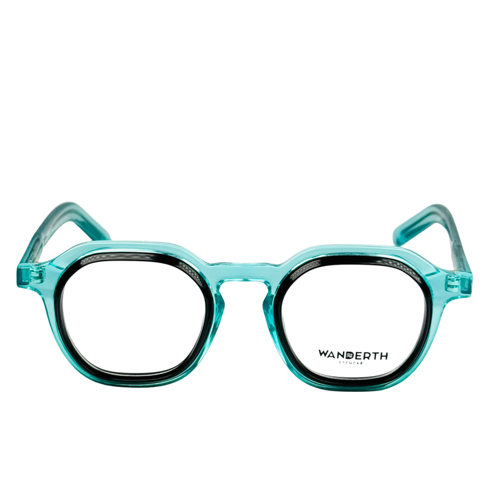Montura De Gafas Para Hombre Wanderth Arkan Hexagonal, Azul Y Negro Azul/negro