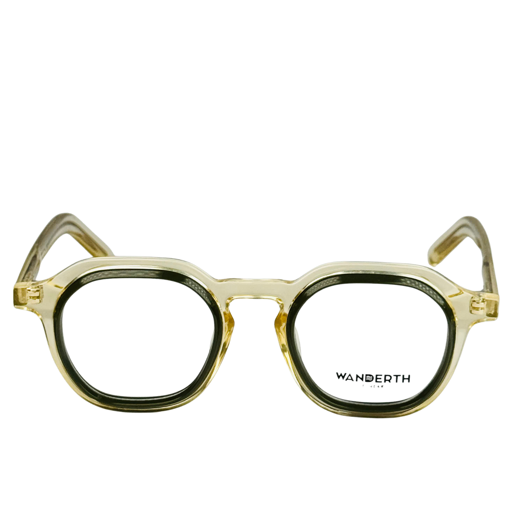 Montura Gafas Hombre Wanderth Arkan Hexagonal Amarilla Y Verde Amarillo/verde