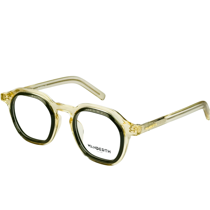 Montura Gafas Hombre Wanderth Arkan Hexagonal Amarilla Y Verde Amarillo/verde
