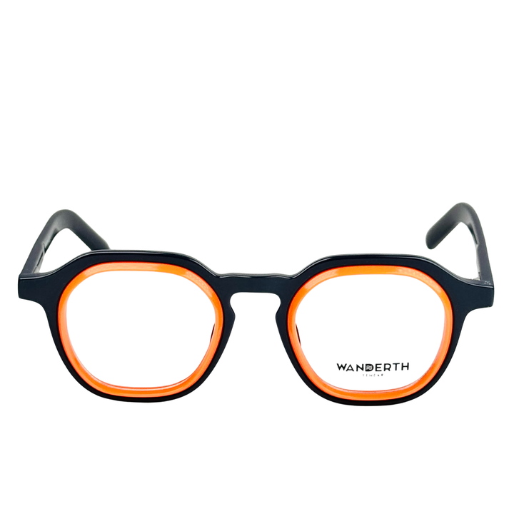 Montura De Gafas Para Hombre Wanderth Arkan Hexagonal Azul/naranja