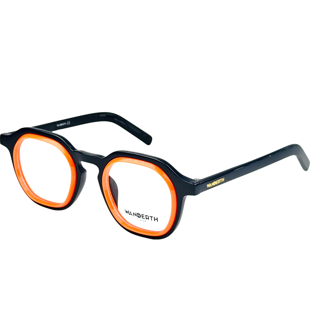 Montura De Gafas Para Hombre Wanderth Arkan Hexagonal Azul/naranja