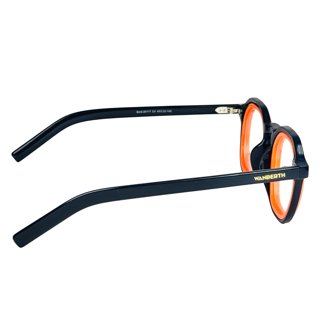 Montura De Gafas Para Hombre Wanderth Arkan Hexagonal Azul/naranja