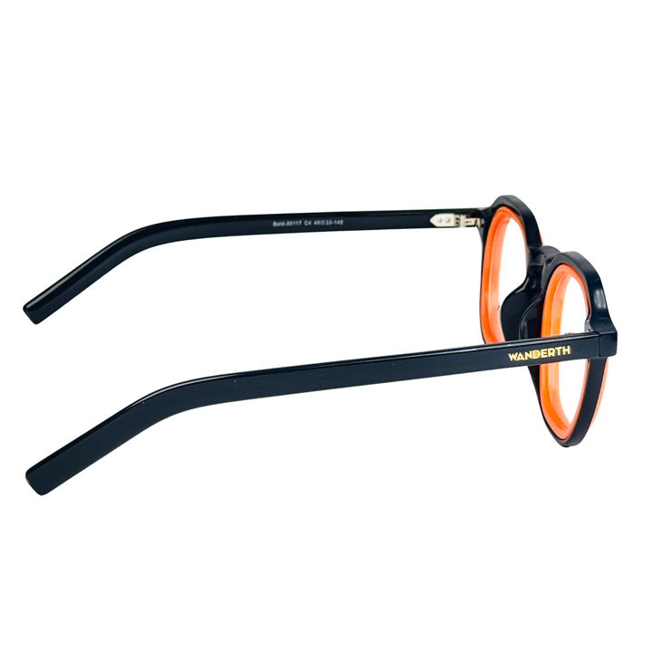 Montura De Gafas Para Hombre Wanderth Arkan Hexagonal Azul/naranja
