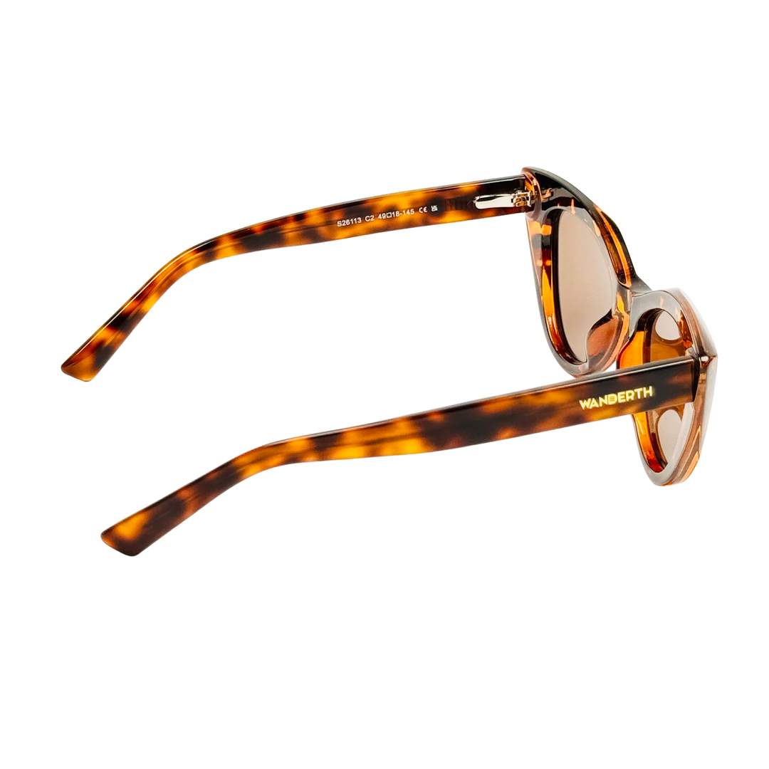 Wanderth Lentes De Sol Feline Color Animal Print Lente Marrón Varilla Animal Print Armazón Animal Print Diseño Casual