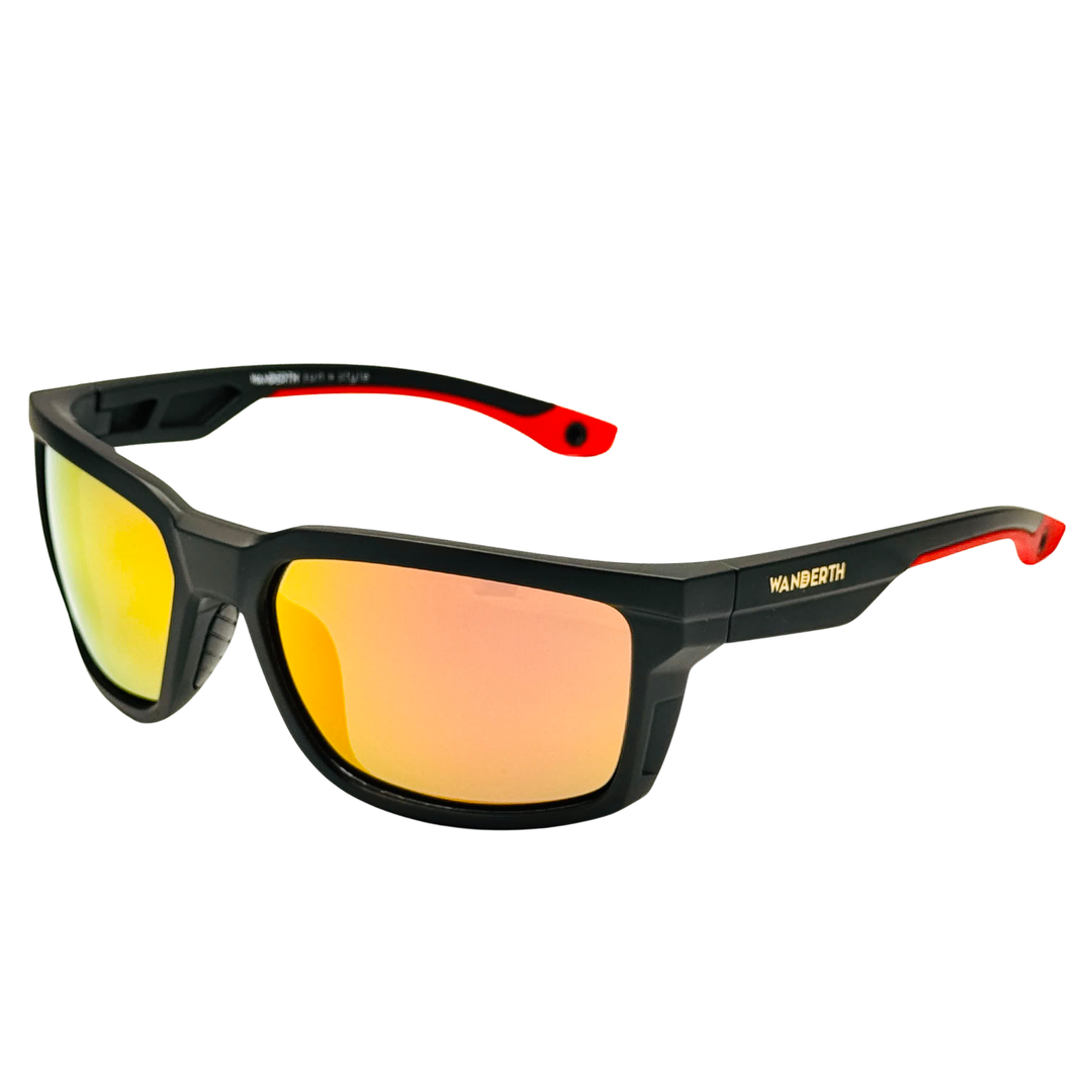 Wanderth Lentes De Sol Cyclone Color Negro Lente Rojo Varilla Negro/rojo Armazón Negro Diseño Sports Deportivo