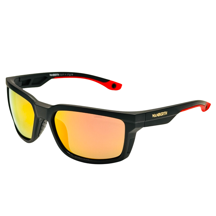 Wanderth Lentes De Sol Cyclone Color Negro Lente Rojo Varilla Negro/rojo Armazón Negro Diseño Sports Deportivo