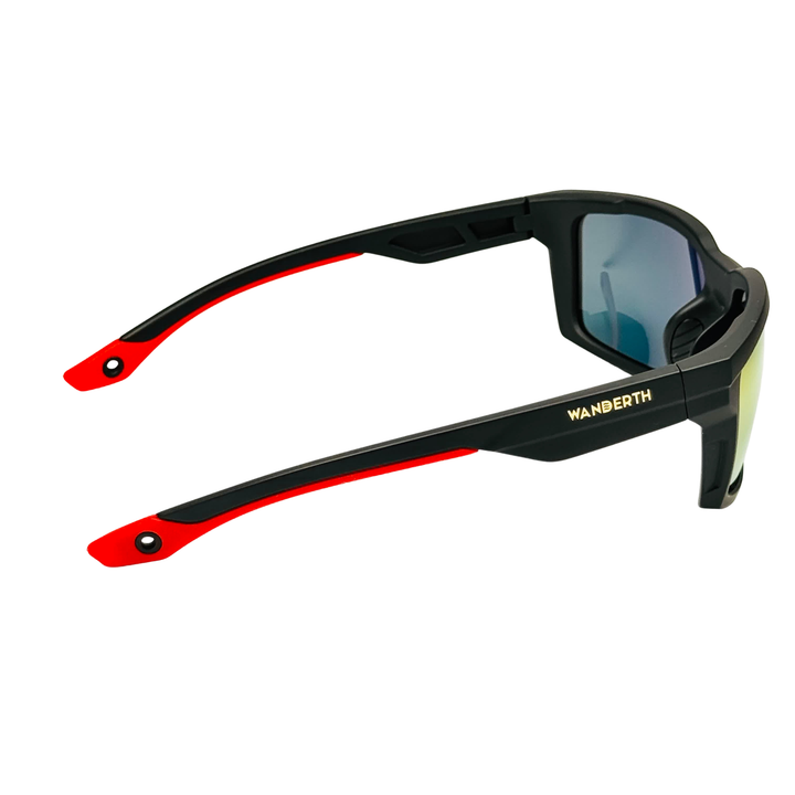 Wanderth Lentes De Sol Cyclone Color Negro Lente Rojo Varilla Negro/rojo Armazón Negro Diseño Sports Deportivo