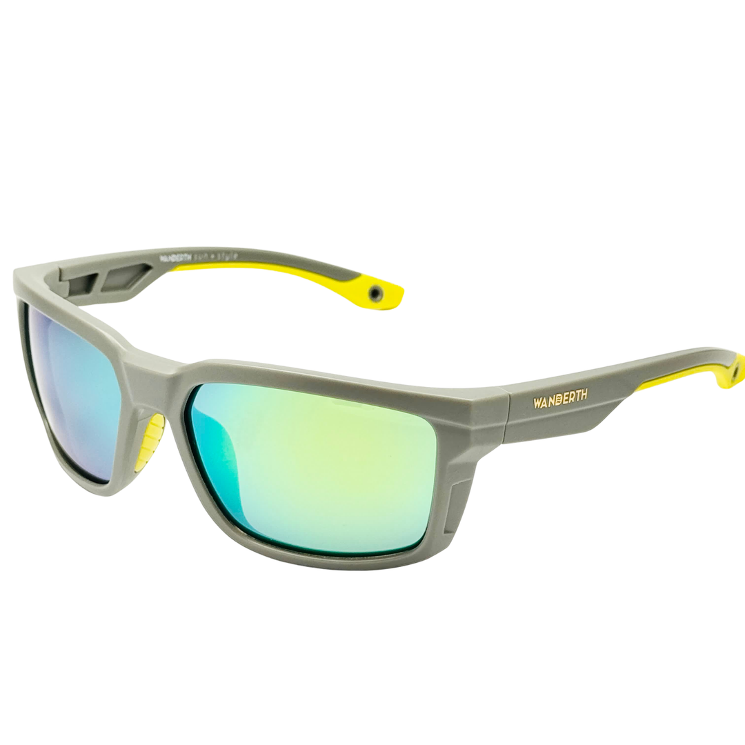 Wanderth Lentes De Sol Cyclone Color Gris Lente Verde Varilla Gris/amarillo Armazón Gris Diseño Sports Deportivo