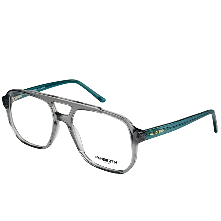 Montura De Gafas Wanderth Cronos Para Hombre, Color Gris/verde
