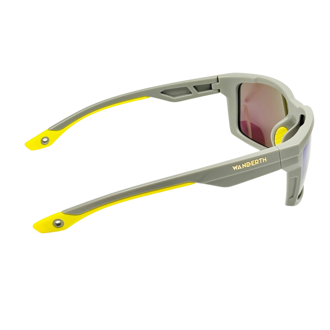 Wanderth Lentes De Sol Cyclone Color Gris Lente Verde Varilla Gris/amarillo Armazón Gris Diseño Sports Deportivo
