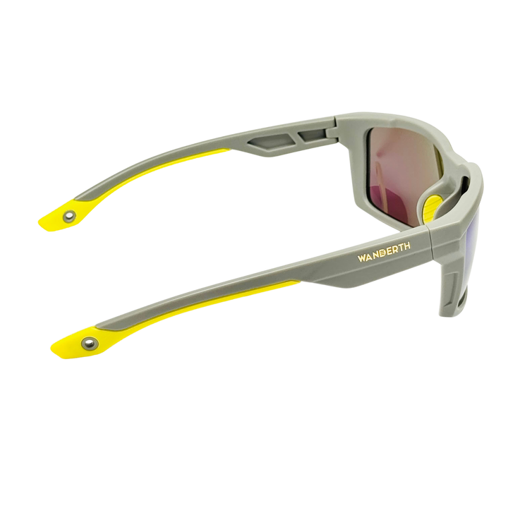 Wanderth Lentes De Sol Cyclone Color Gris Lente Verde Varilla Gris/amarillo Armazón Gris Diseño Sports Deportivo