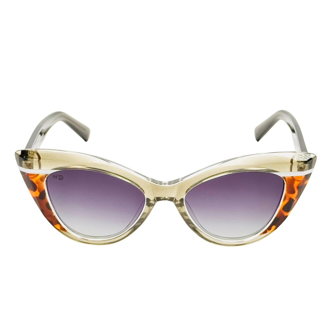 Wanderth Lentes De Sol Feline Color Verde/animal Print Lente Negro Varilla Verde Armazón Verde/animal Print Diseño Casual