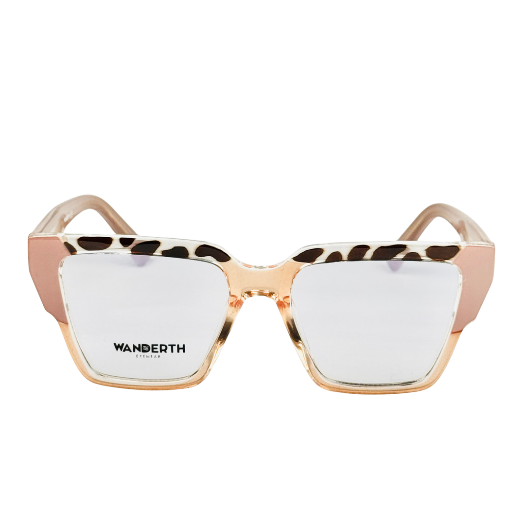 Montura Wanderth Zenitha Cuadrada Para Mujer, De Acetato En Rosado, Animal Print Y Marrón Rosado/animal Print/marron