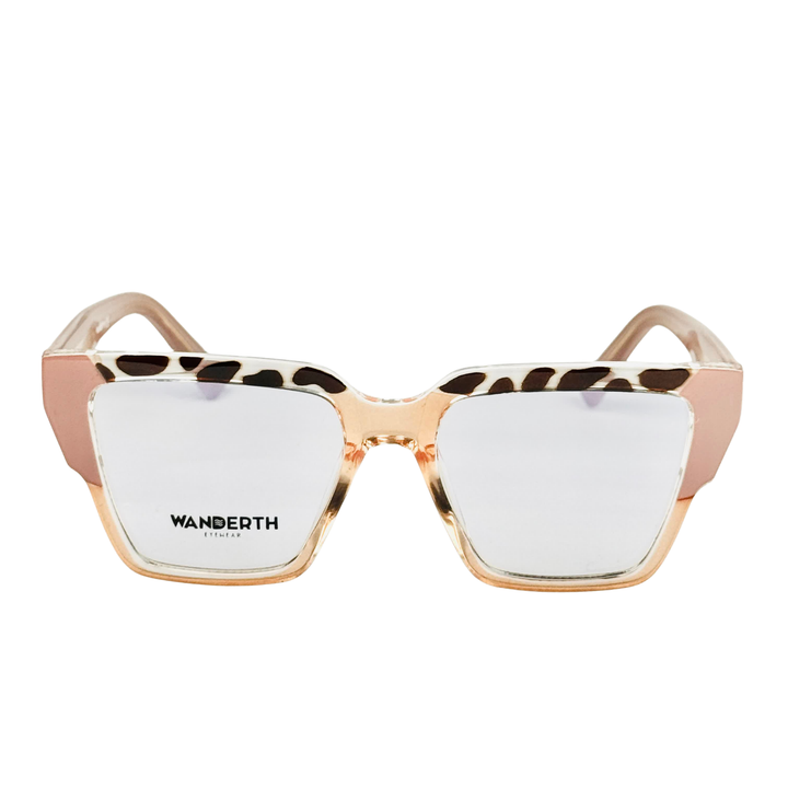 Montura Wanderth Zenitha Cuadrada Para Mujer, De Acetato En Rosado, Animal Print Y Marrón Rosado/animal Print/marron