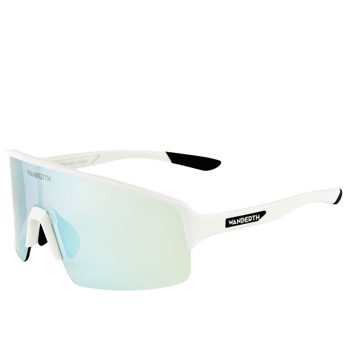 Lentes Deportivos Wanderth Sprint Para Ciclismo Con Lente Fusion Mirror Agua Blanco