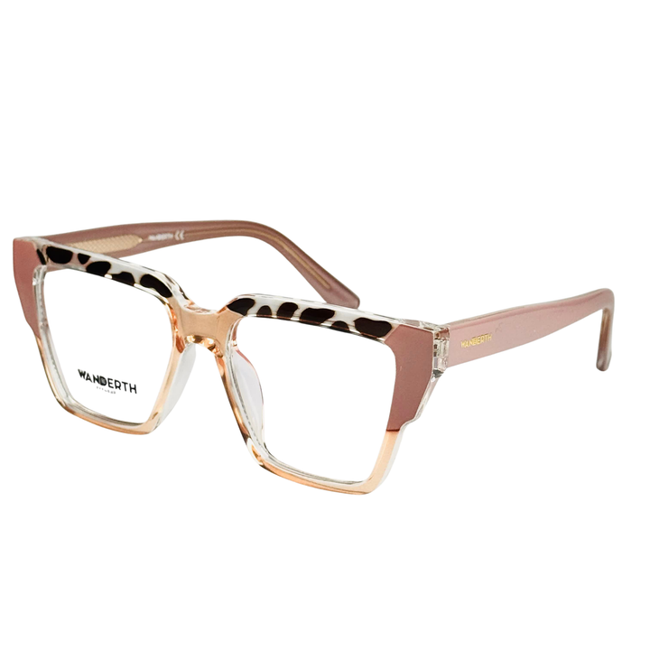 Montura Wanderth Zenitha Cuadrada Para Mujer, De Acetato En Rosado, Animal Print Y Marrón Rosado/animal Print/marron