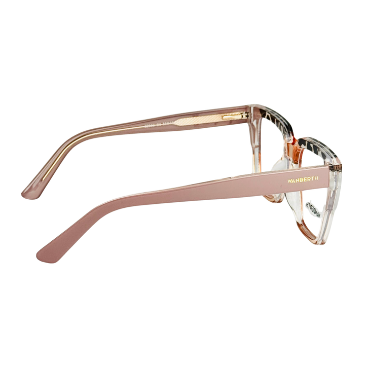 Montura Wanderth Zenitha Cuadrada Para Mujer, De Acetato En Rosado, Animal Print Y Marrón Rosado/animal Print/marron