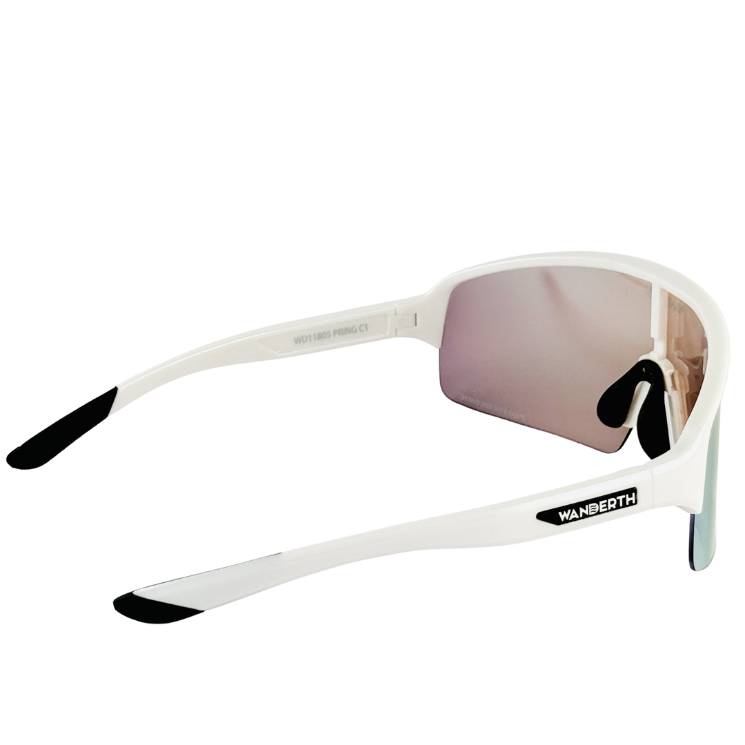 Lentes Deportivos Wanderth Sprint Para Ciclismo Con Lente Fusion Mirror Agua Blanco